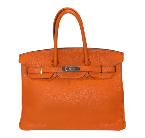 Hermès Birkin 35cm Orange Togo Leather Palladium Hardware Bag