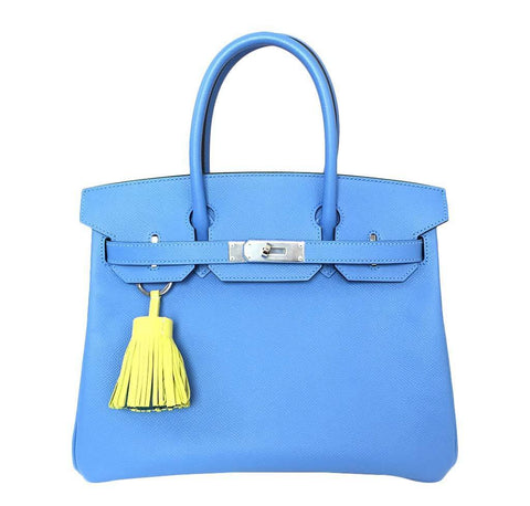Hermes Birkin 30 Bag Blue Paradis Gold Hardware Epsom Leather