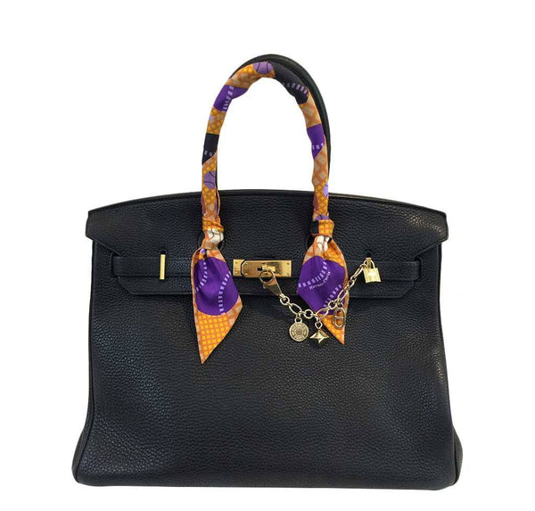 Hermes Birkin 35 Black Clemence Bag