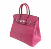 hermes birkin 25 fuchsia lizard used side