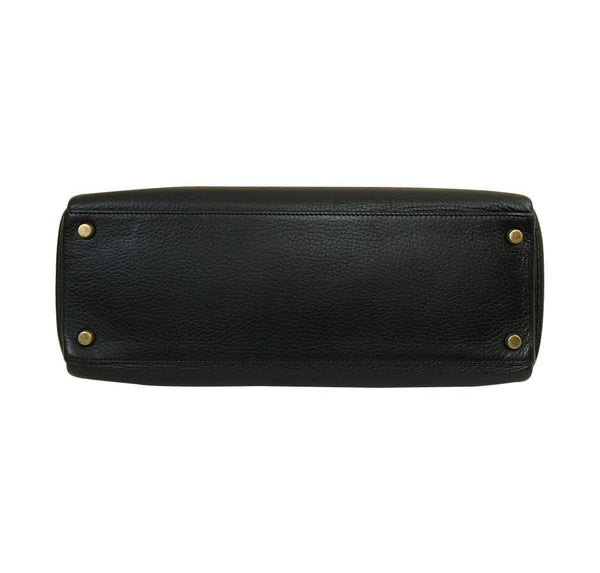 hermes kelly 32 black used bottom