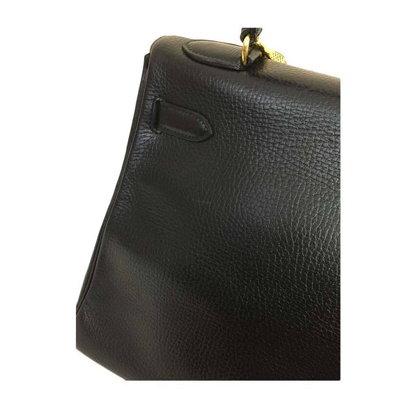 hermes kelly 32 black used detail