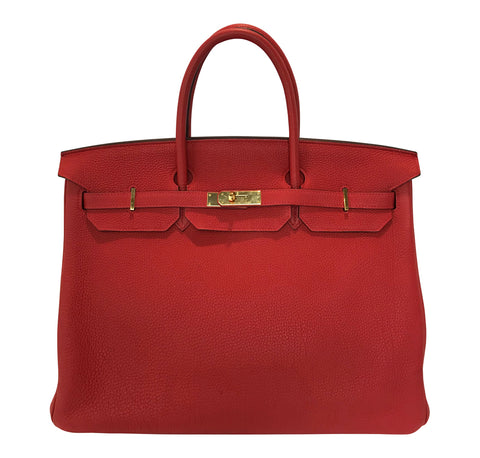 Hermes Birkin 40 Geranium Togo Pristine gold front