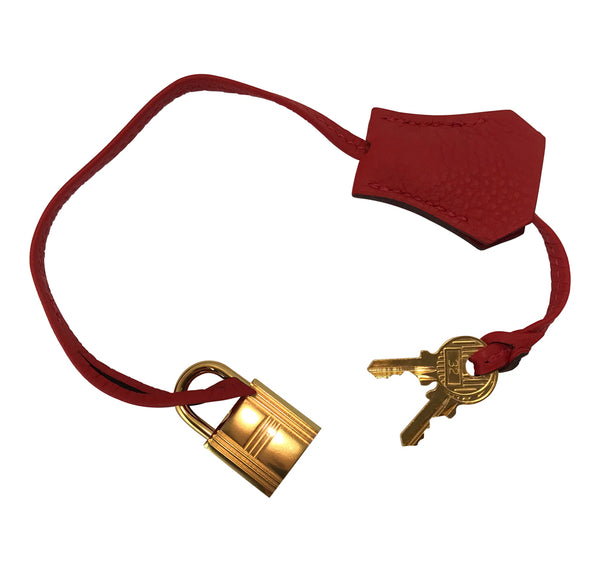 Hermes Birkin 40 Geranium Togo Pristine gold lock keys clochette