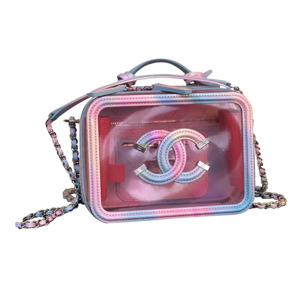 Chanel Multicolor Patent Leather Vanity Case pristine front 2