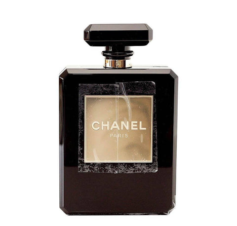 Chanel Black Plexiglass Perfume Bottle Bag 