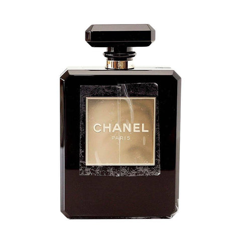 Chanel Black Plexiglass Perfume Bottle Bag