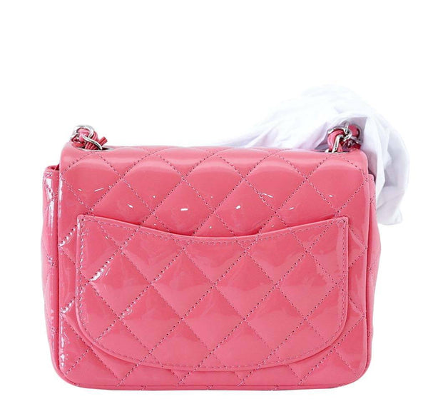 Chanel Mini Square Flap Bag Pink New Back