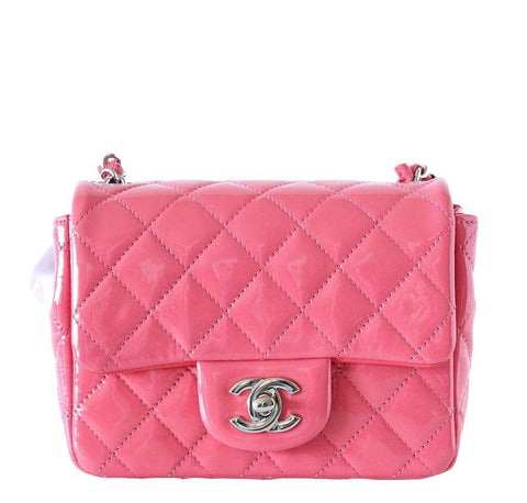 Chanel Pink Patent Mini Square Bag