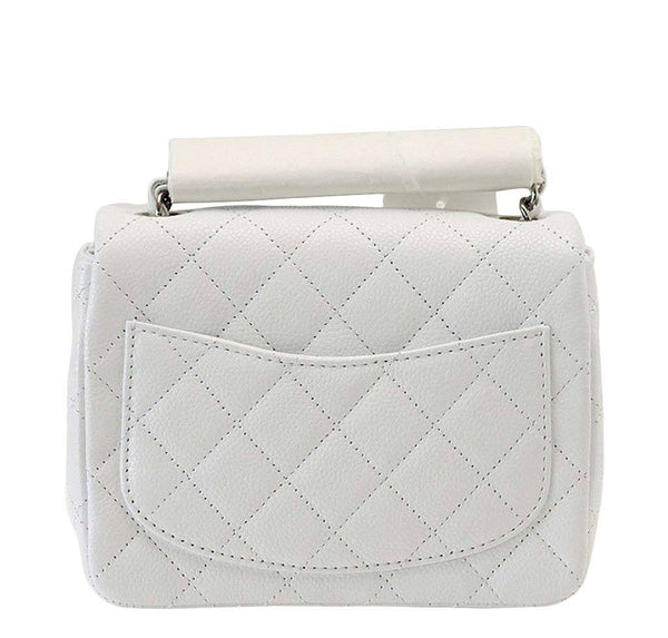 Chanel Mini Square Flap Bag White New Back
