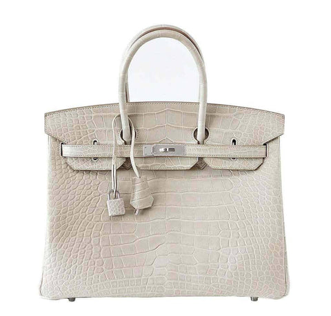 Hermès Birkin 35 Alligator Beton Bag PHW