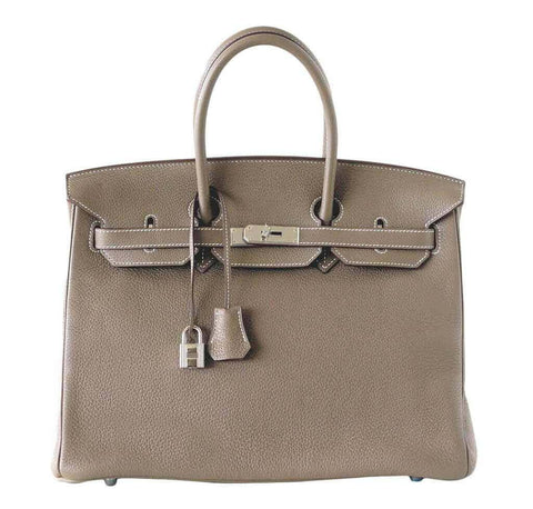 Hermes Birkin 35 Etoupe Clemence Bag