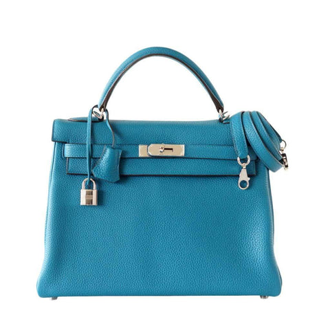 Hermes Kelly 32 Blue Izmir Bag
