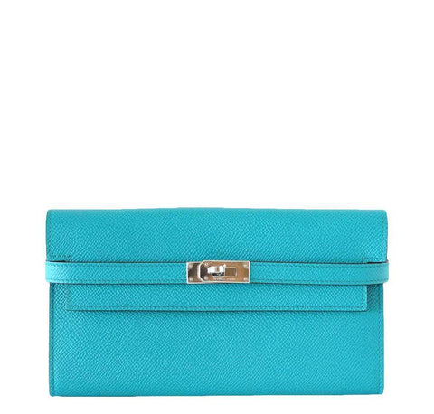 Hermes Kelly Long Wallet Clutch Paon
