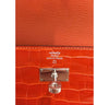 Hermes Kelly Long Wallet Orange Used Embossing