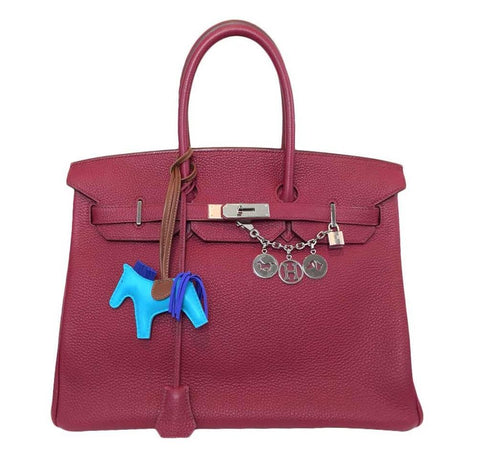 Hermès Rouge Vif, Tangerine, & Rouge H Ostrich Birkin 35 PHW - Handbag | Pre-owned & Certified | used Second Hand | Unisex