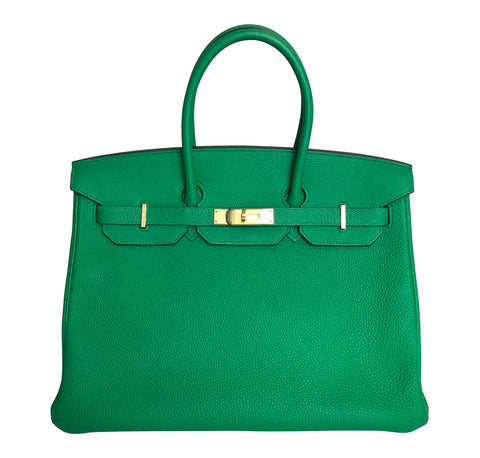 Hermes Birkin Bag, 35cm Vert Anis Apple Green Togo Tote, GOLD HW – Boutique  Patina