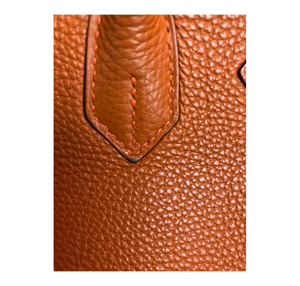Hermès Birkin 30 Potiron Orange Togo palladium good stitching
