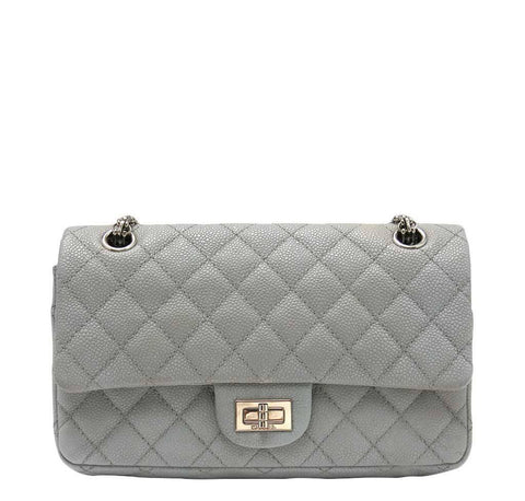 Chanel Double Flap Bag Light Gray - Leather | Baghunter