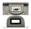 chanel double flap bag light gray used engraving