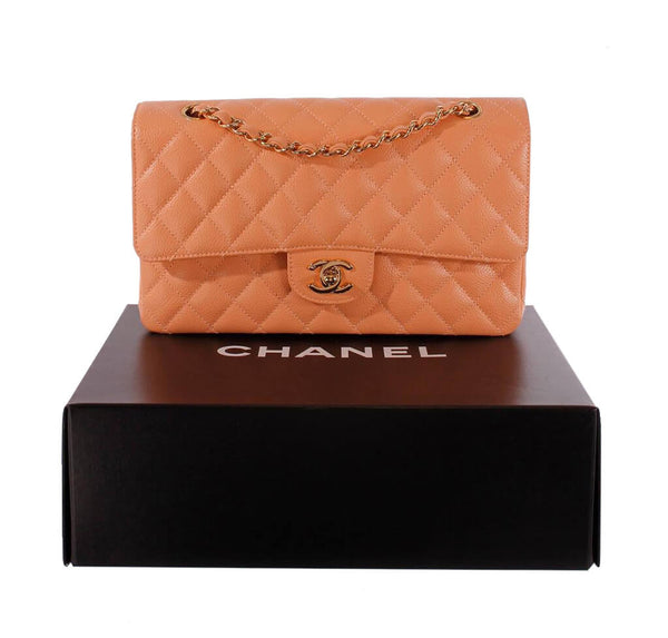 Chanel Classic 2.55 Bag Peach Caviar 
