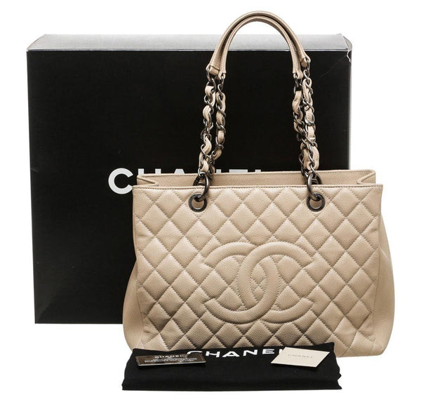 Chanel Grand Shopper Tote Beige Used Complete