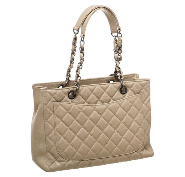 Chanel Grand Shopper Tote Beige Used Back