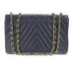 Chanel Chevron Flap Bag Black Lambskin