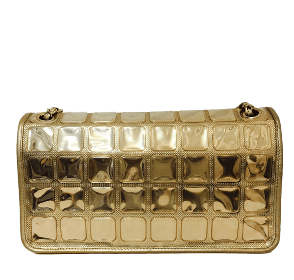 chanel ice cube bag gold metallic limited edition used back