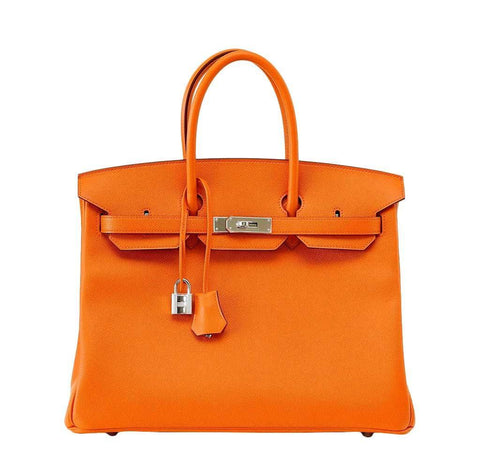 Hermes suede birkin 35 orange leather bag womens mens unisex