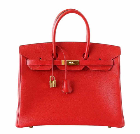 Hermes Kelly 35 Rouge Casaque White Flag/Limited Edition Epsom PHW. Kelly 35  Bag