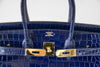Hermès Birkin 35 Blue Sapphire Crocodile gold excellent embossing