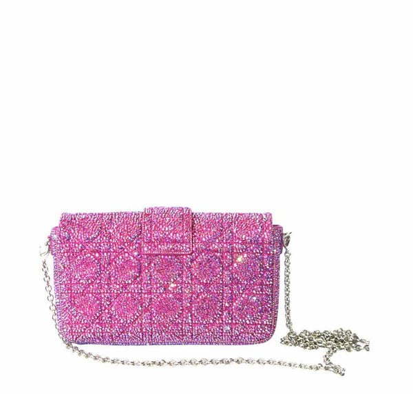 dior crystal pink bag customized used back