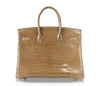 Hermès Birkin 35 Ficelle Porosus Crocodile Bag Gold pristine back