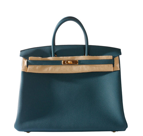 Hermes Birkin 40 Bag Bleu Covert