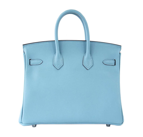 Hermes Birkin 25 Bag Blue Swift