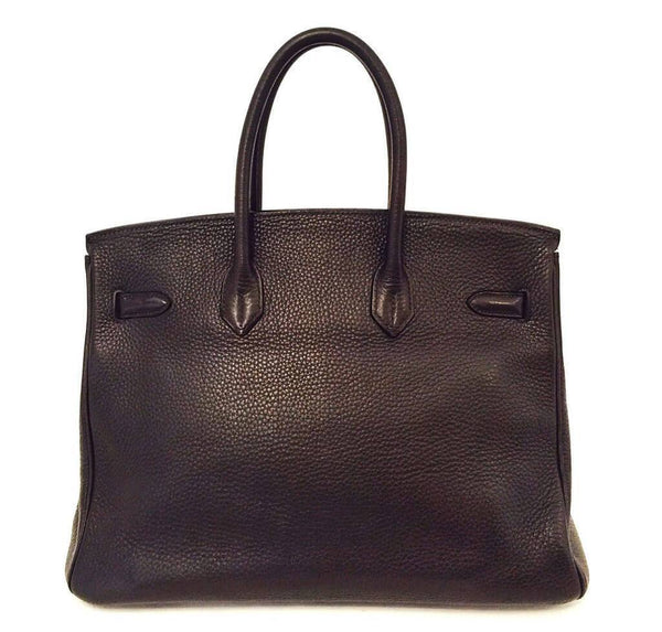 Hermes Birkin 35 Chocolate Brown Used Back