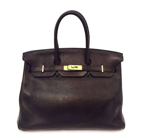 Hermes Birkin 35 Chocolate Brown Bag