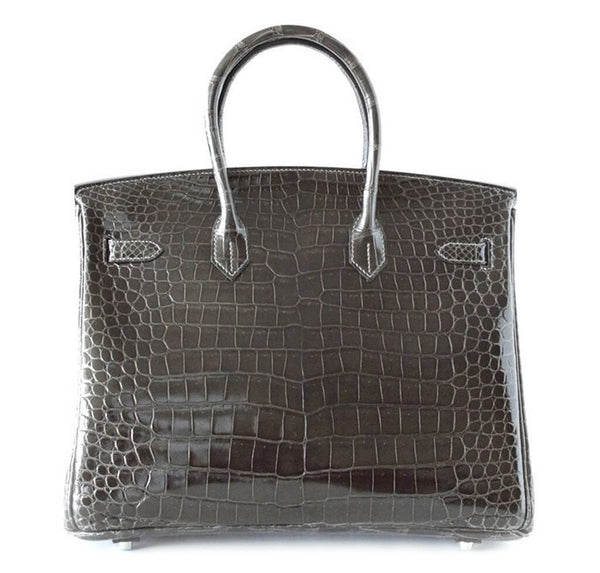 Hermes Birkin Bag Graphite Porosus Crocodile
