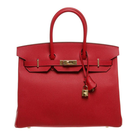 Hermes Birkin 35 Rouge Casaque Bag 