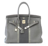 Hermes Club Birkin Limited Edition Etain Graphite Used Front Open