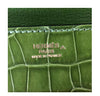 hermes good luck clutch gold green pelouse used embossing