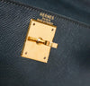 hermes kelly 28 navy blue used embossing