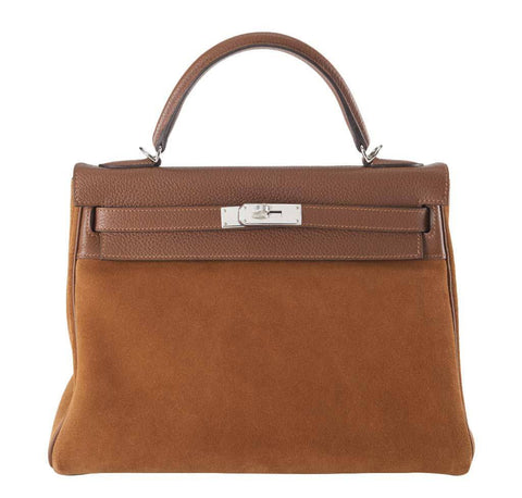 Hermes Kelly 32 Fauve Grizzly Bag