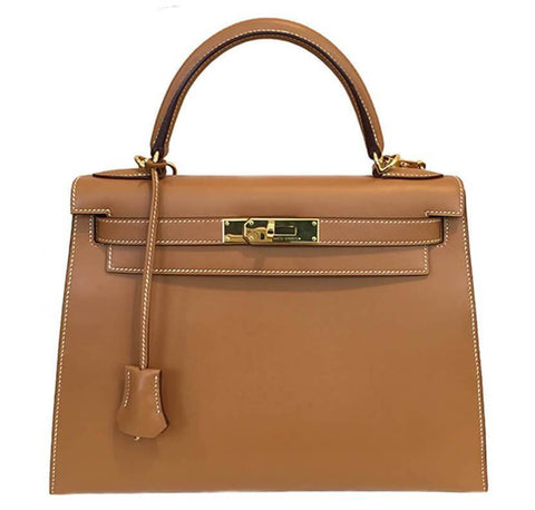 Hermès Kelly Sellier 28 Gold Chamonix Leather - GHW
