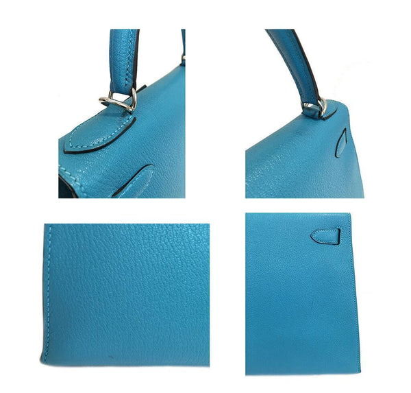 Hermes Kelly Sellier 28 Turquoise Used Details