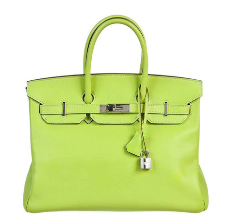 Hermes Limited Edition Candy Collection 35cm Lime & Gris Perle, Lot #56185