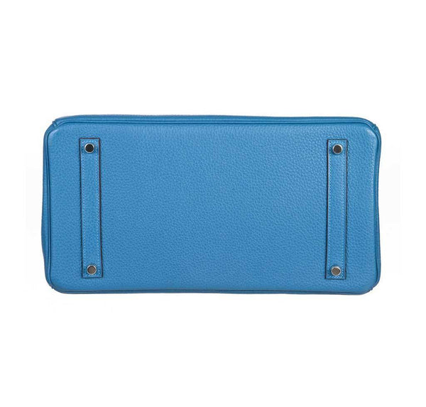 hermes birkin 35 mykonos blue new bottom