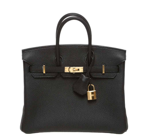 Hermes Birkin 25 Black Togo Bag