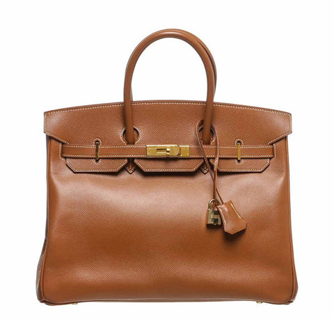 Hermes Epsom Leather 35 Centimeter Birkin Bag Yellow with Rose Gold Hardware